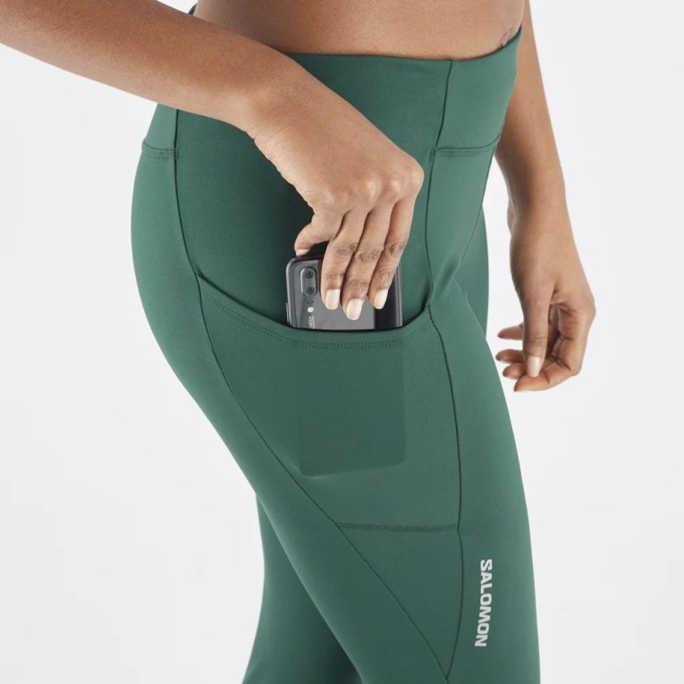 Green Salomon Cross Run 25'' Women's Running Tights | IE HS9023